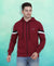 HiFlyers Mens Maroon Regular Fit Printed Sweatshirt With Hood And Zipper