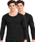 T.T. Men Regular Fit Cotton Rich With Elastomeric Finish Thermal Top Pack Of 2-Black