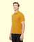 HiFlyers Men'S Solid Tshirts With Pocket Mustard