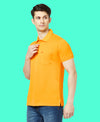 HiFlyers Men'S Solid Regular Fit Polo T-Shirt With Pocket -Mustard