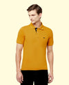 HiFlyers Men'S Solid Tshirts With Pocket Mustard