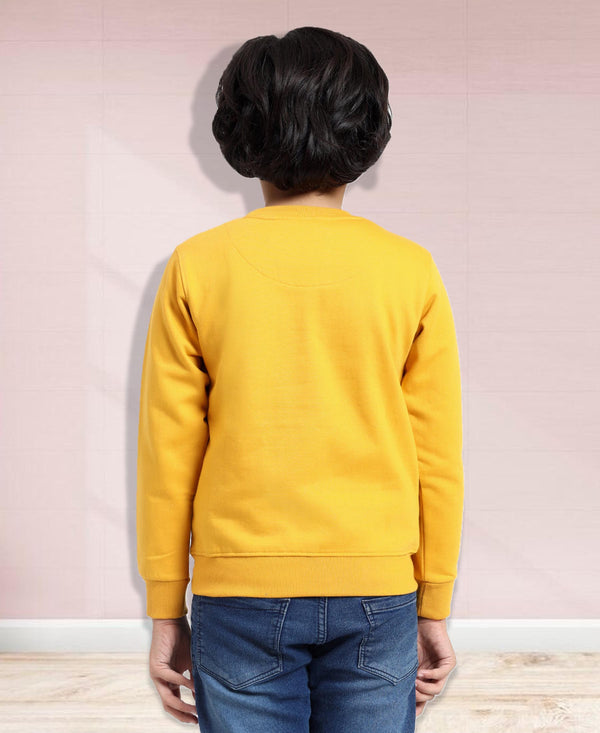HiFlyers Boys Regular Fit | Premium Cotton Fleece |Full Sleeves|Round Neck|Trendy Winter Wear| Sweatshirts For Boys And Girls -Yellow