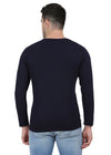 HiFlyers Mens Navy Regular FitPrinted Round Neck Full Sleev Tshirt