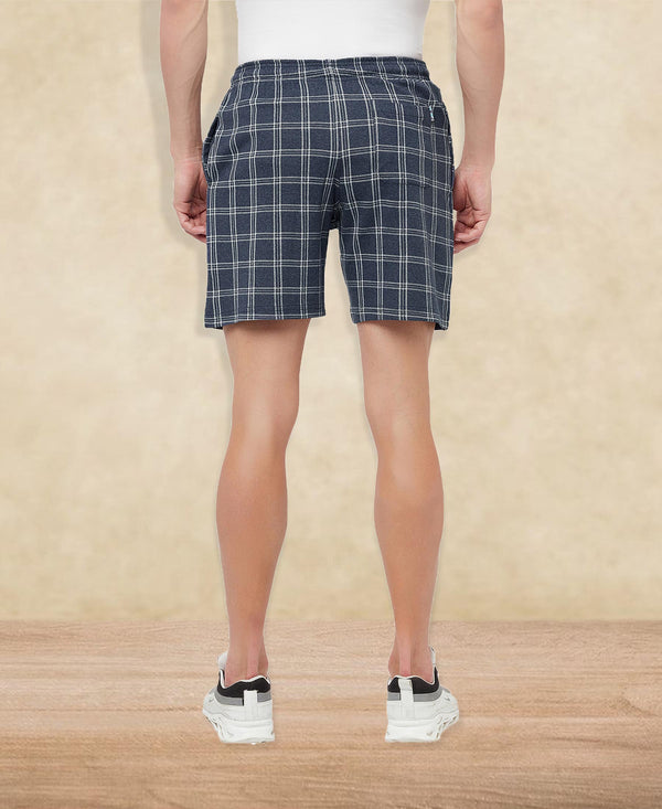 T.T. Men Cool Check Shorts Pack Of 1 Nvy