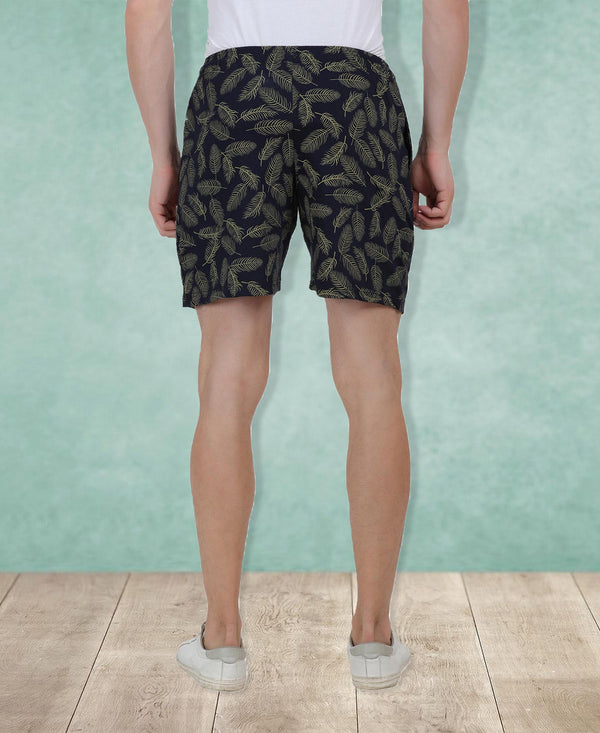 Tt Men'S Cotton Printed Bermuda / Shorts Navy Blue