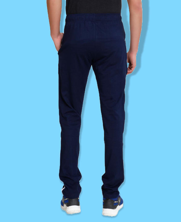 T.T. Men Cotton Track Pants -Navy