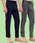 T.T. Men Regular Fit Poly Jersey Cut And Sew Trackpant Pack Of 2-Grey-Navy