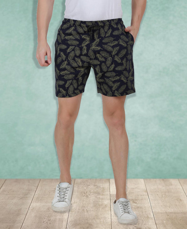 Tt Men'S Cotton Printed Bermuda / Shorts Navy Blue