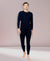 T.T. Men Regular Fit Hotpot Dyed Cotton Fleece Heavy Winter Thermal Trouser -Navy