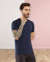 T.T. Men Eco Friendly (Cotton Rich) Recycled Fabric Solid Round Neck Regular Fit Navy