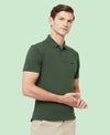 HiFlyers Men'S Cotton Polo T-Shirt With Chest Logo Olive