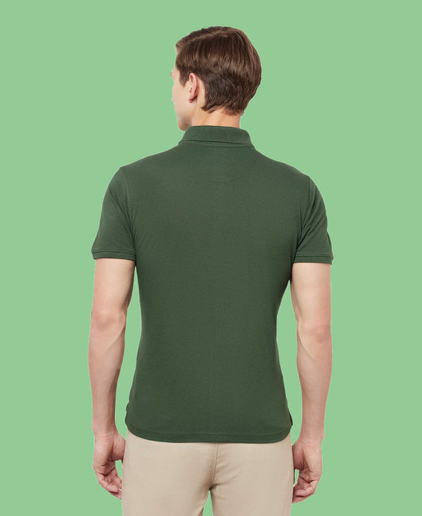 HiFlyers Men'S Solid Tshirts With Pocket Olive