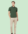 HiFlyers Men'S Cotton Polo T-Shirt With Chest Logo Olive
