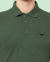 HiFlyers Men'S Cotton Polo T-Shirt With Chest Logo Olive