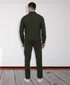 HiFlyers Mens Olive Regular Fit Solid Fleece Tracksuit