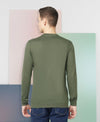 T.T. Men Cotton Polyster Regular Fit Solid Full Sleeve T-Shirt Pack Of 2 (White-Olive )