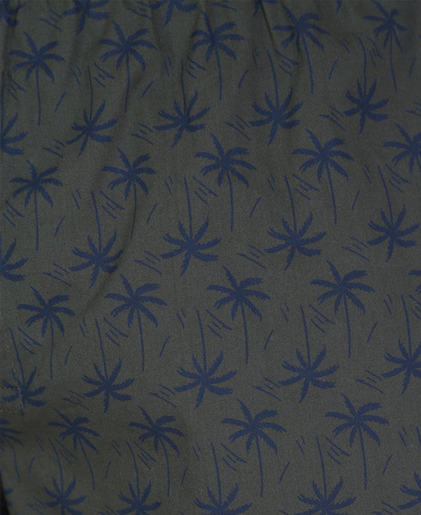 HiFlyers Men Printed Cotton Boxer Short Olive Green