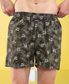 HiFlyers Men Regular Fit Printed Super Combed Cotton Woven Boxer Short Pack Of 1 Olive