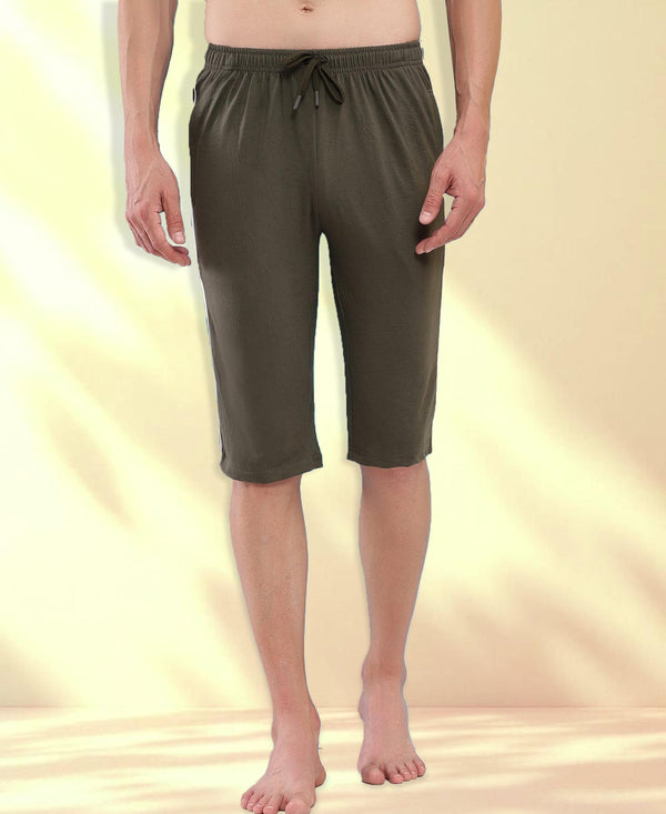 T.T. Men'S Poly Jersey Cut & Sew Three Fourth -Olive