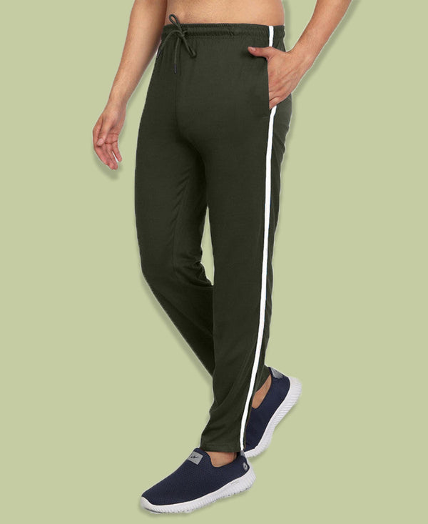 T.T. Men Cotton Track Pants Regular Fit Solid - Riffel Green