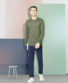 T.T. Men Cotton Polyster Regular Fit Solid Full Sleeve T-Shirt Pack Of 2 (Airforce-Olive )