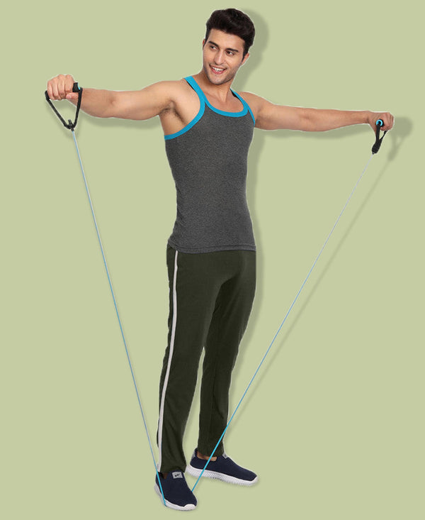 T.T. Men Cotton Track Pants Regular Fit Solid - Riffel Green