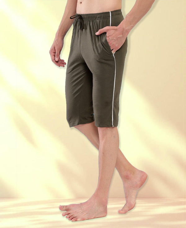 T.T. Men'S Poly Jersey Cut & Sew Three Fourth -Olive