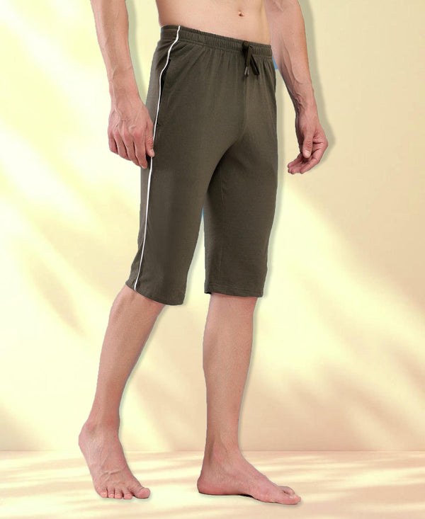 T.T. Men'S Poly Jersey Cut & Sew Three Fourth -Olive