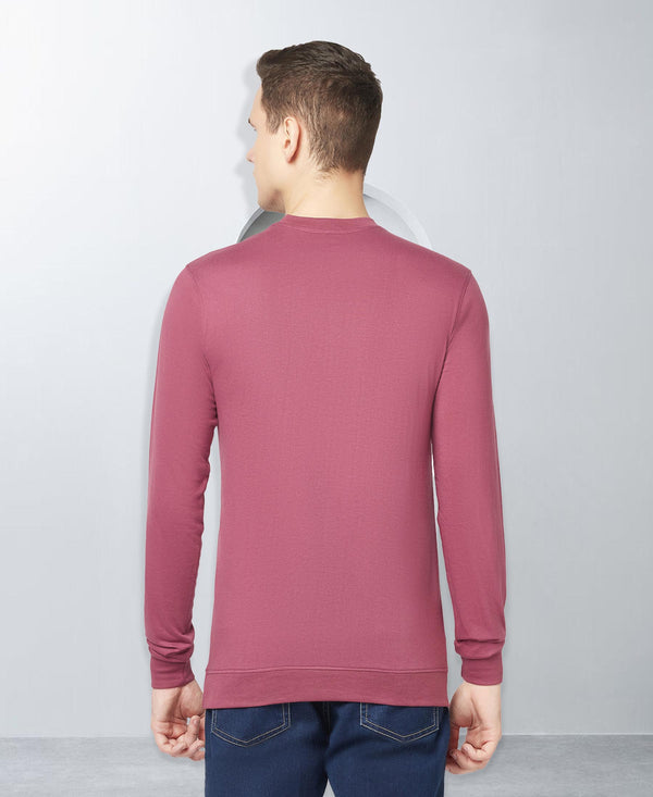 T.T. Men Onion Cotton Polyster Regular Fit Solid Sweatshirt Style Tshirt