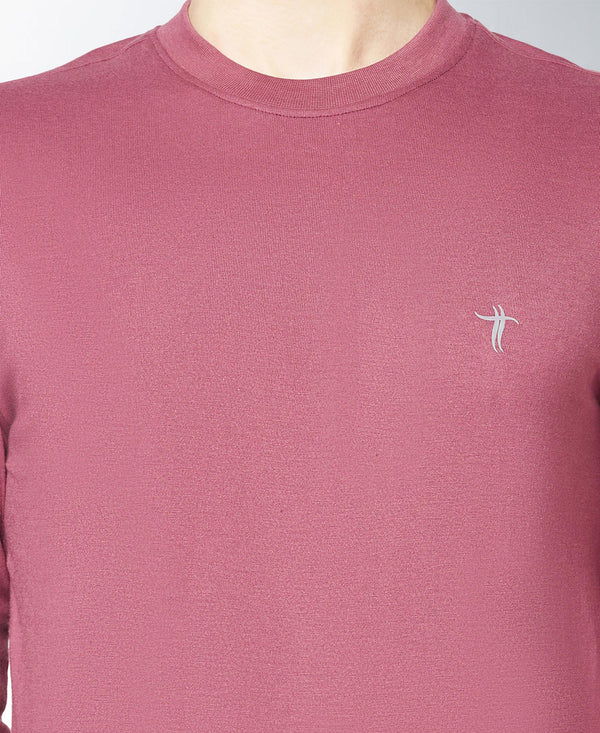 T.T. Men Onion Cotton Polyster Regular Fit Solid Sweatshirt Style Tshirt