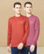 T.T. Men Cotton Polyster Regular Fit Solid Full Sleeve T-Shirt Pack Of 2 (Orange-Onion )