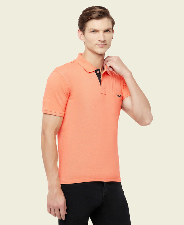 HiFlyers Men'S Solid Tshirts With Pocket Orange