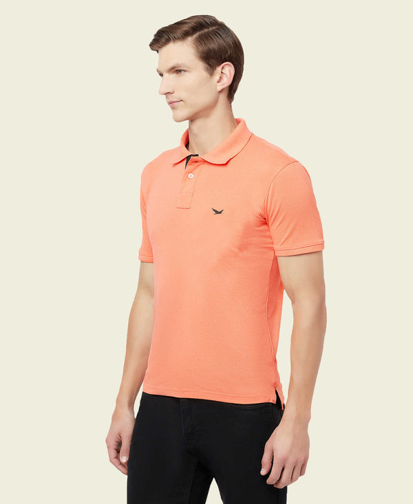 HiFlyers Men'S Solid Tshirts With Pocket Orange