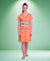 T.T. Women Half Sleeves 3/4Th Gown - Orange
