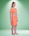 T.T. Women Half Sleeves 3/4Th Gown - Orange