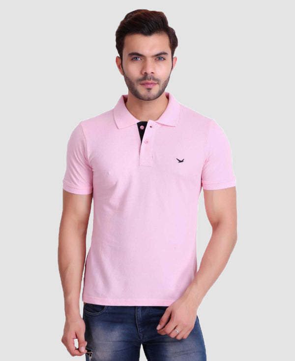 HiFlyers Men Pink Polo T-Shirt