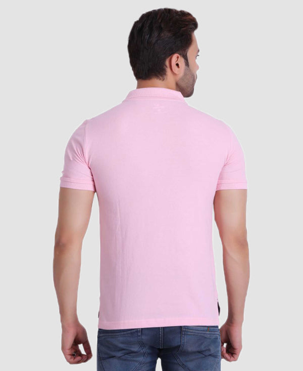 HiFlyers Men Pink Polo T-Shirt