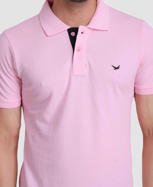 HiFlyers Men Pink Polo T-Shirt