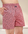 HiFlyers Men Regular Fit Printed Super Combed Cotton Woven Boxer Short Pack Of 1 Pink