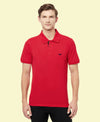 HiFlyers Men'S Cotton Polo T-Shirt With Chest Logo Red