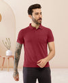 T.T. Men Slim Fit Cotton Polyster Pique Polo Half Sleeve T-Shirt Maroon