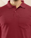 T.T. Men Slim Fit Cotton Polyster Pique Polo Half Sleeve T-Shirt Maroon