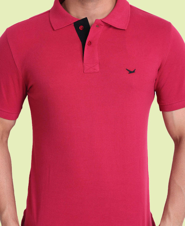 HiFlyers Mens Fuschia Polo T-Shirt