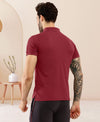 T.T. Men Slim Fit Cotton Polyster Pique Polo Half Sleeve T-Shirt Maroon