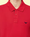 HiFlyers Men'S Cotton Polo T-Shirt With Chest Logo Red