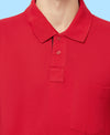 HiFlyers Men'S Solid Tshirts With Pocket Red