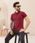 T.T. Men Slim Fit Cotton Polyster Pique Polo Half Sleeve T-Shirt Maroon