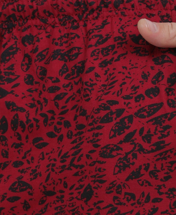 Tt Men'S Cotton Printed Bermuda / Shorts Maroon