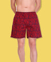 HiFlyers Men Printed Cotton Boxer Short Red