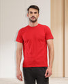 T.T. Men'S Solid Eco Friendly (Cotton Rich) Recycled Fabric Regular Fit Round Neck T-Shirt-Red